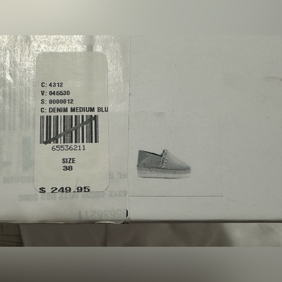 NEW See by Chloé Glyn Espadrille Flat Platform Sz 38 Cream Blue Convertible - Picture 10 of 13